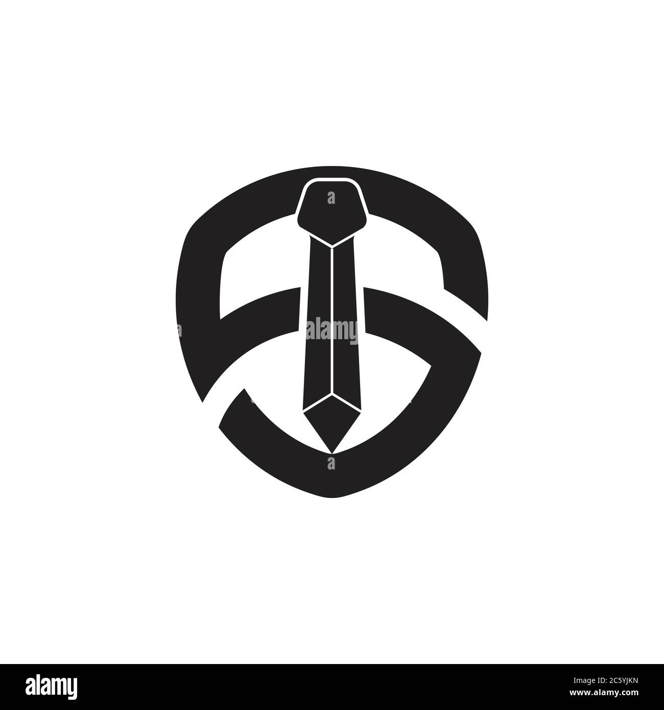 letter s sword shield symbol logo vector Stock Vector