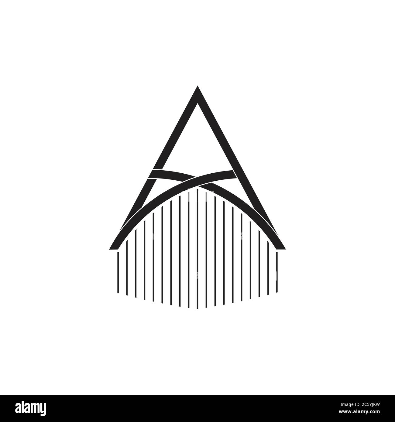 geometric arrow thin line logo vector Stock Vector