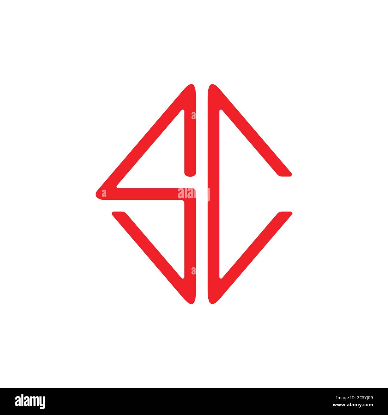 letter sc square line logo vector Stock Vector Image & Art - Alamy