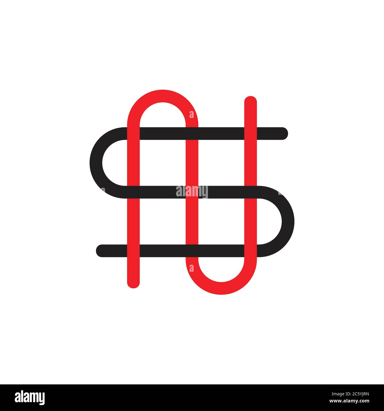 letter ns linked line overlap logo vector Stock Vector