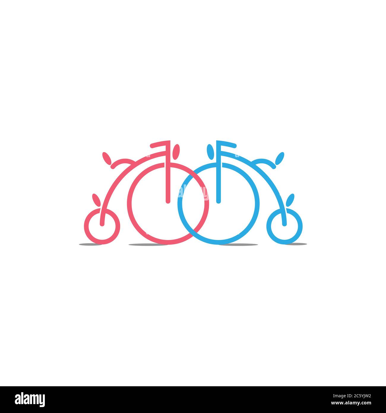 linked old bike decoration vector Stock Vector