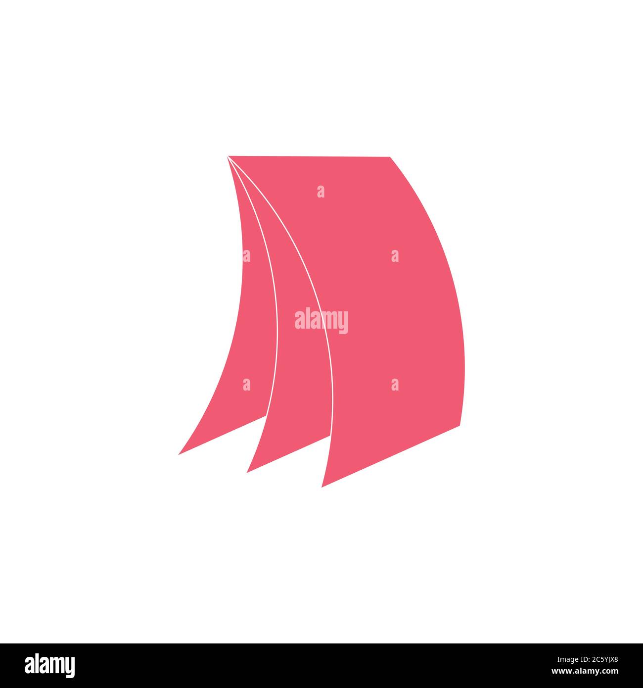 simple 3d flat geometric paper notes logo vector Stock Vector