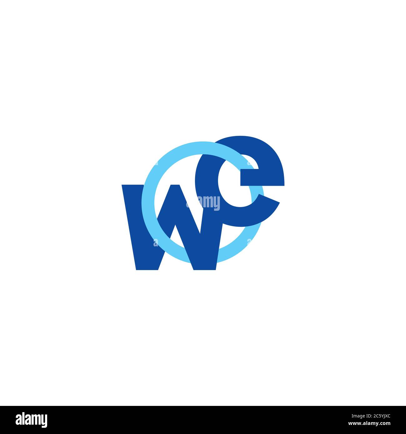 letters ew simple overlapping circle logo vector Stock Vector
