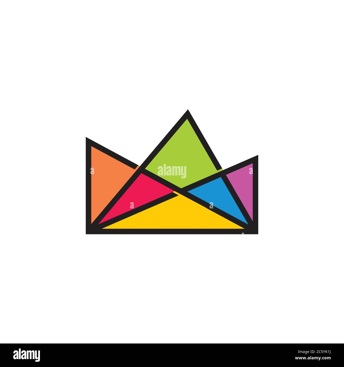 linked triangles thin lines art logo vector Stock Vector