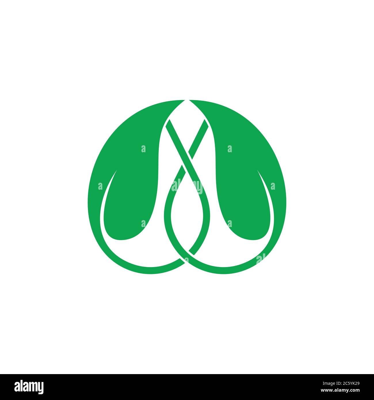linked leaf flat monogram logo vector Stock Vector
