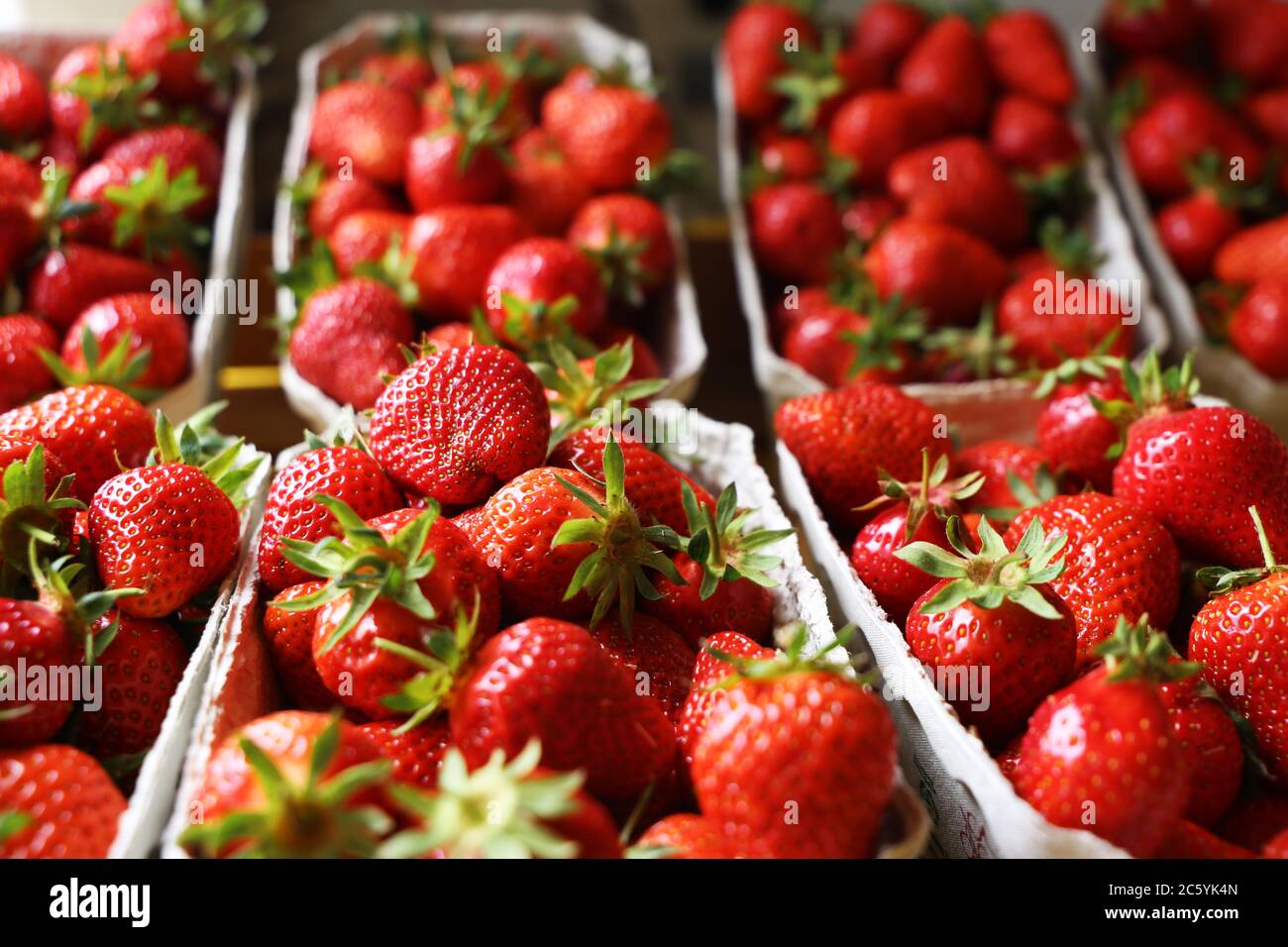 Frische Erdbeeren im Geschäft Stock Photo
