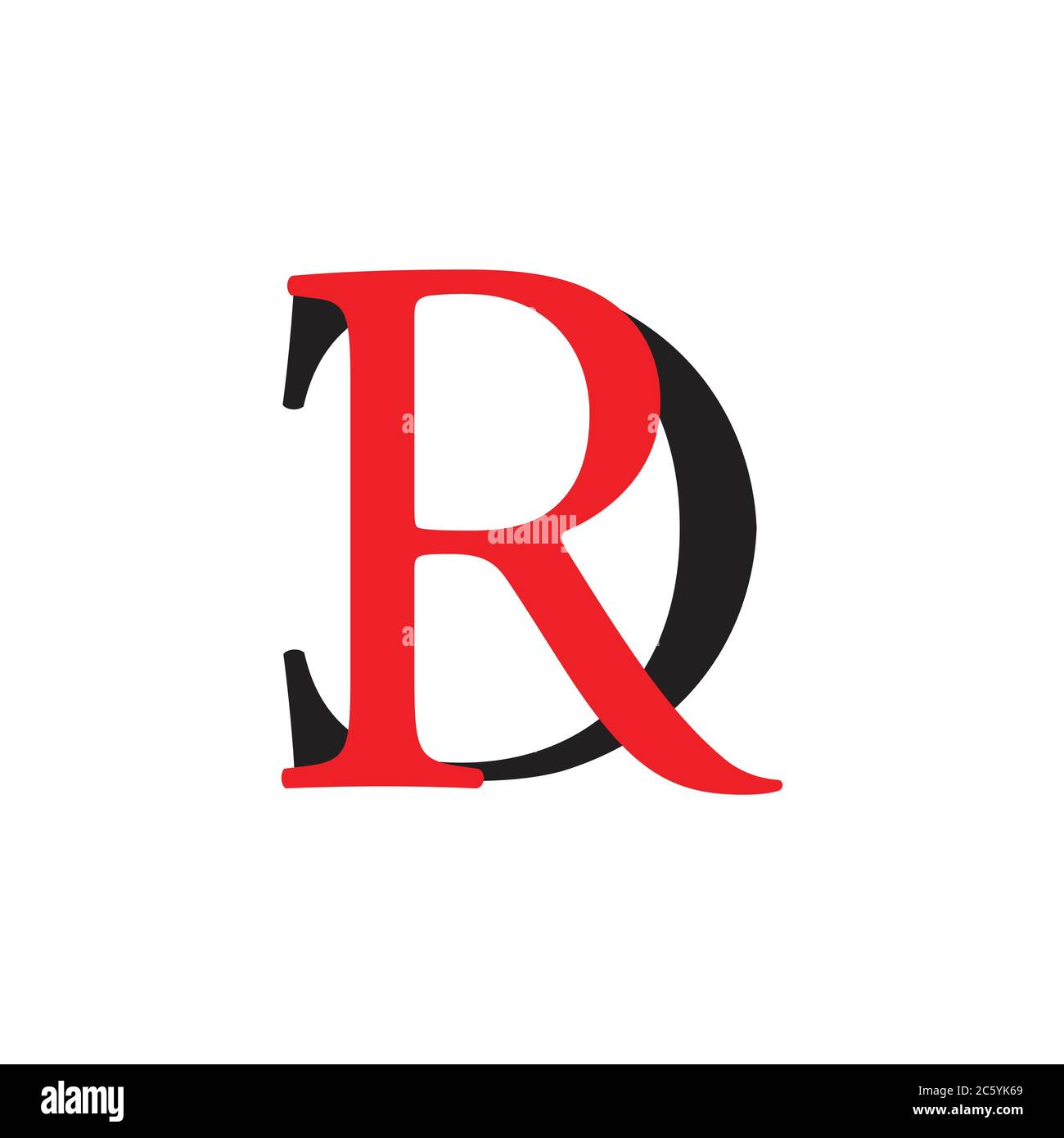 letter dr simple linked logo vector Stock Vector