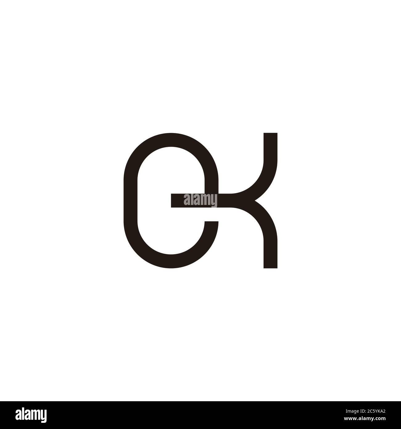 letter ek simple geometric linear logo vector Stock Vector