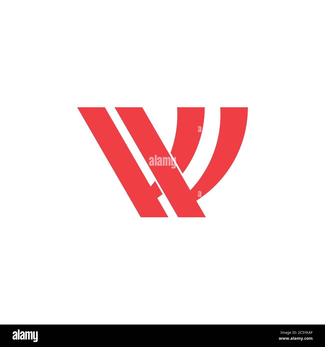 letter wv simple geometric linked logo vector Stock Vector