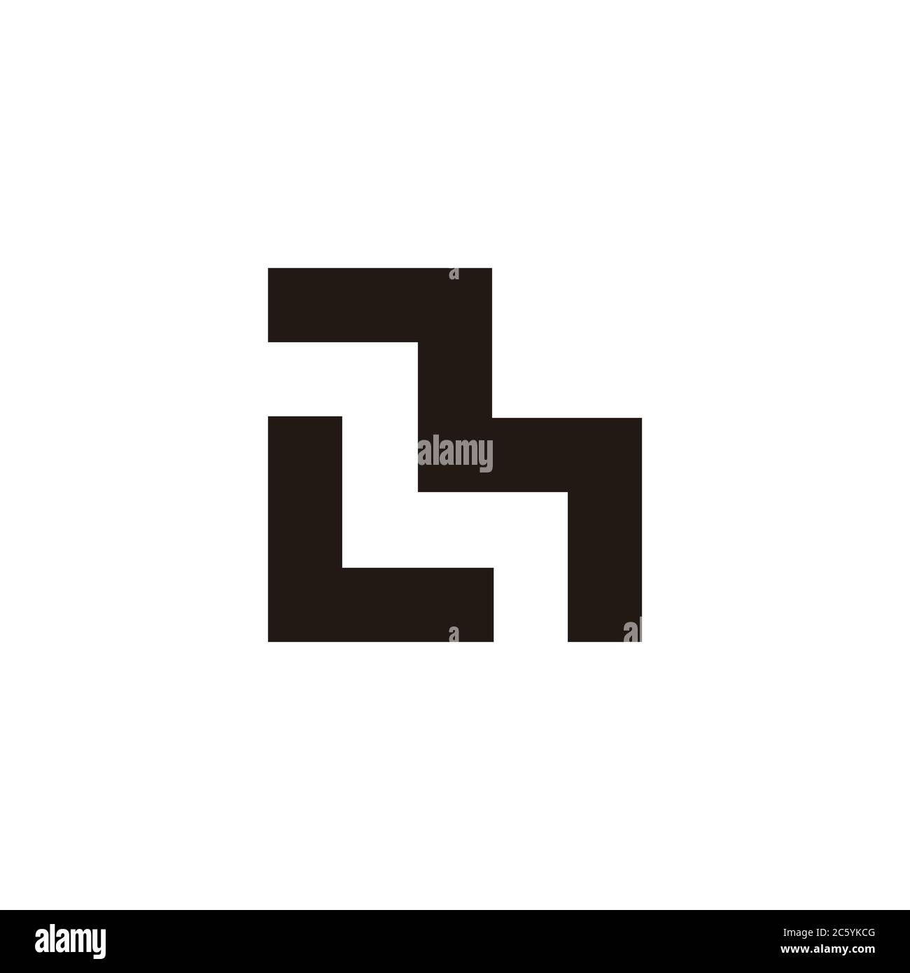 abstract letter ml simple geometric design logo vector Stock Vector