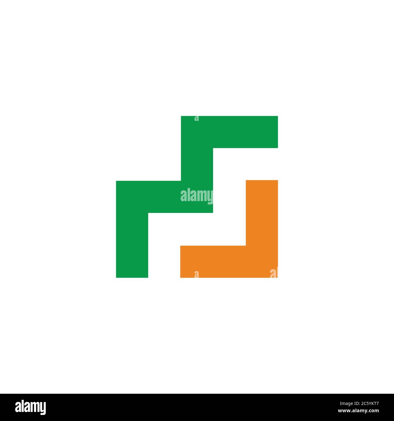 abstract letter mv simple geometric design logo vector Stock Vector
