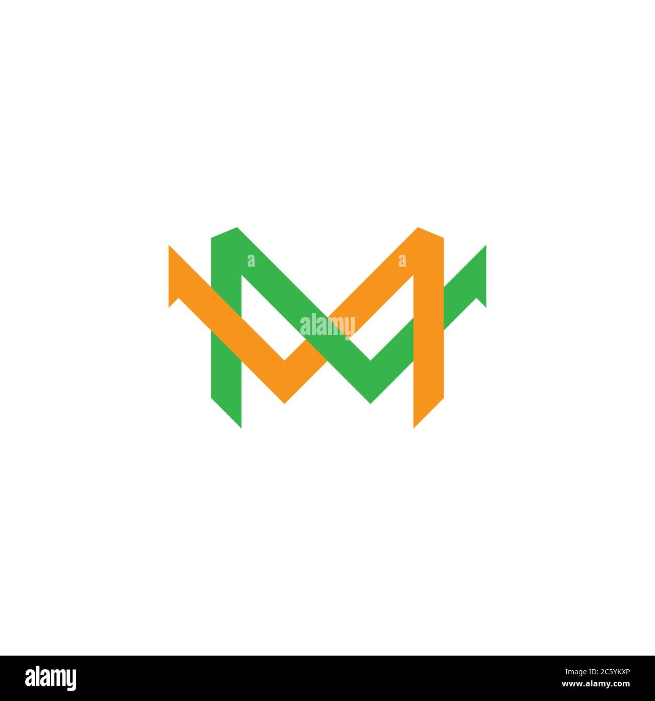 letter m linked arrow geometric line logo vector Stock Vector Image ...