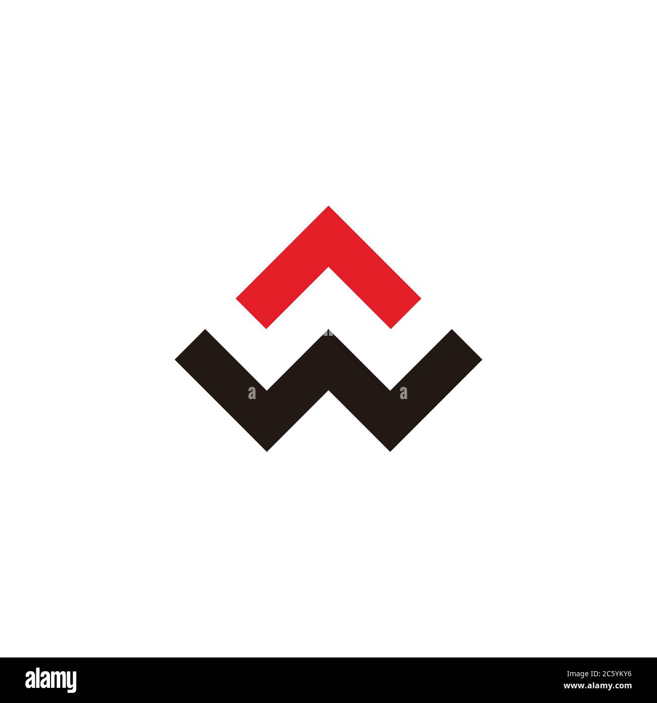 letter aw arrow up geometric line logo vector Stock Vector