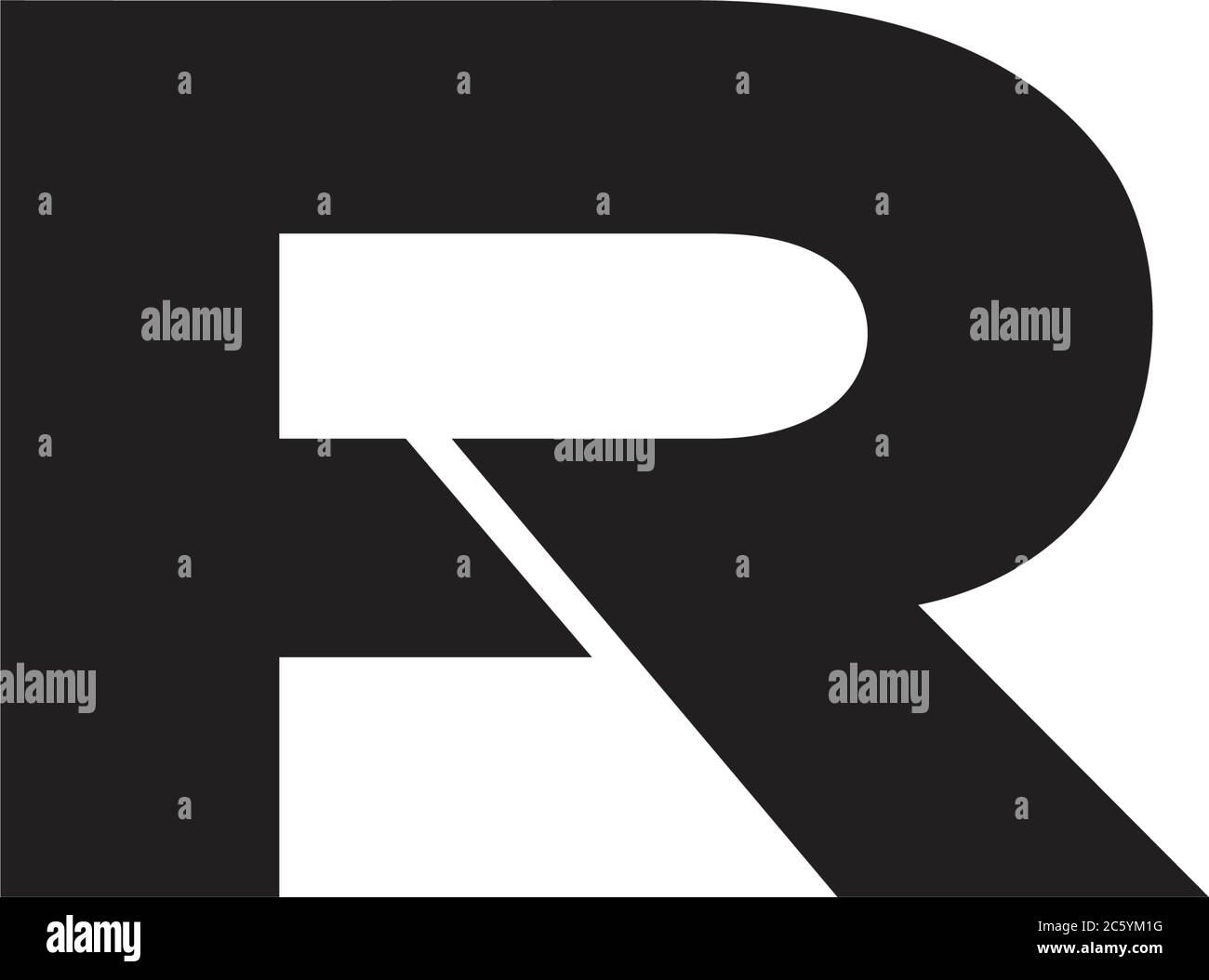 letter pr geometric linked simple logo Stock Vector