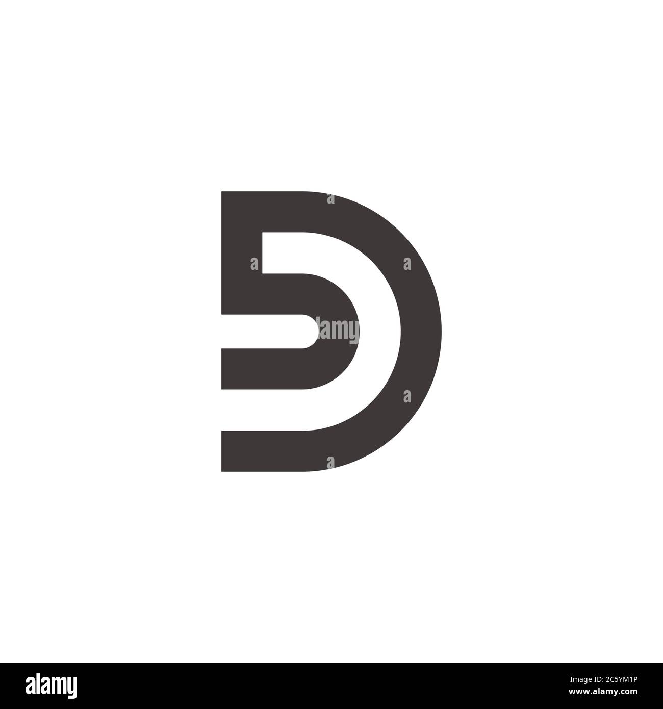 letter bd simple geometric linear logo vector Stock Vector