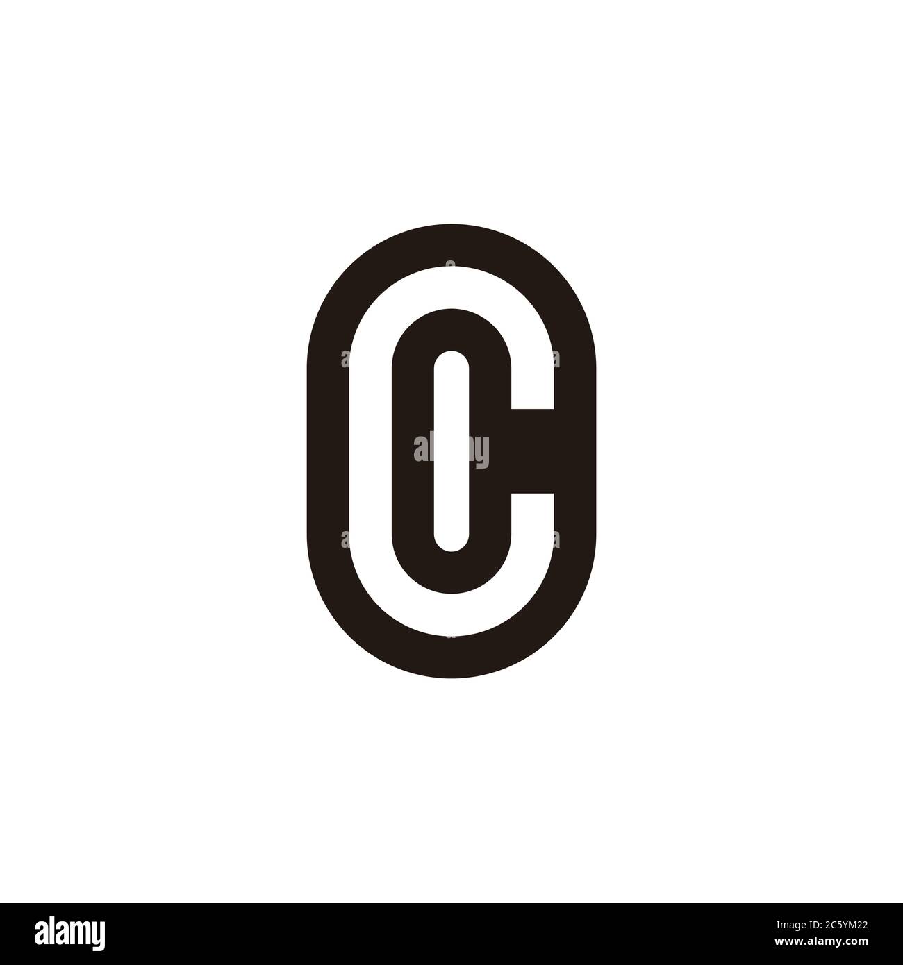abstract letter c negative space geometric simple logo vector Stock Vector