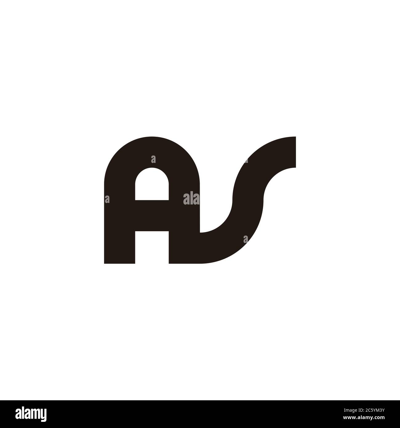 abstract letter as simple geometric line logo vector Stock Vector