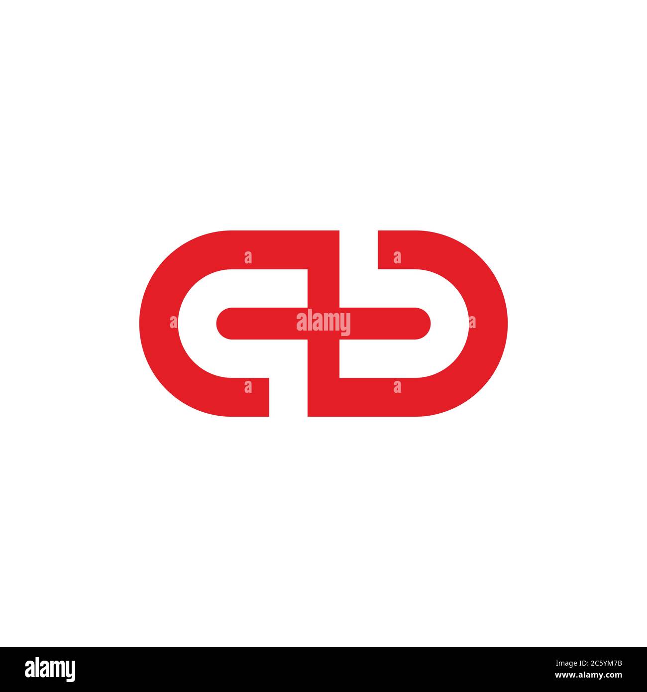 abstract letter qb negative space geometric simple logo vector Stock Vector