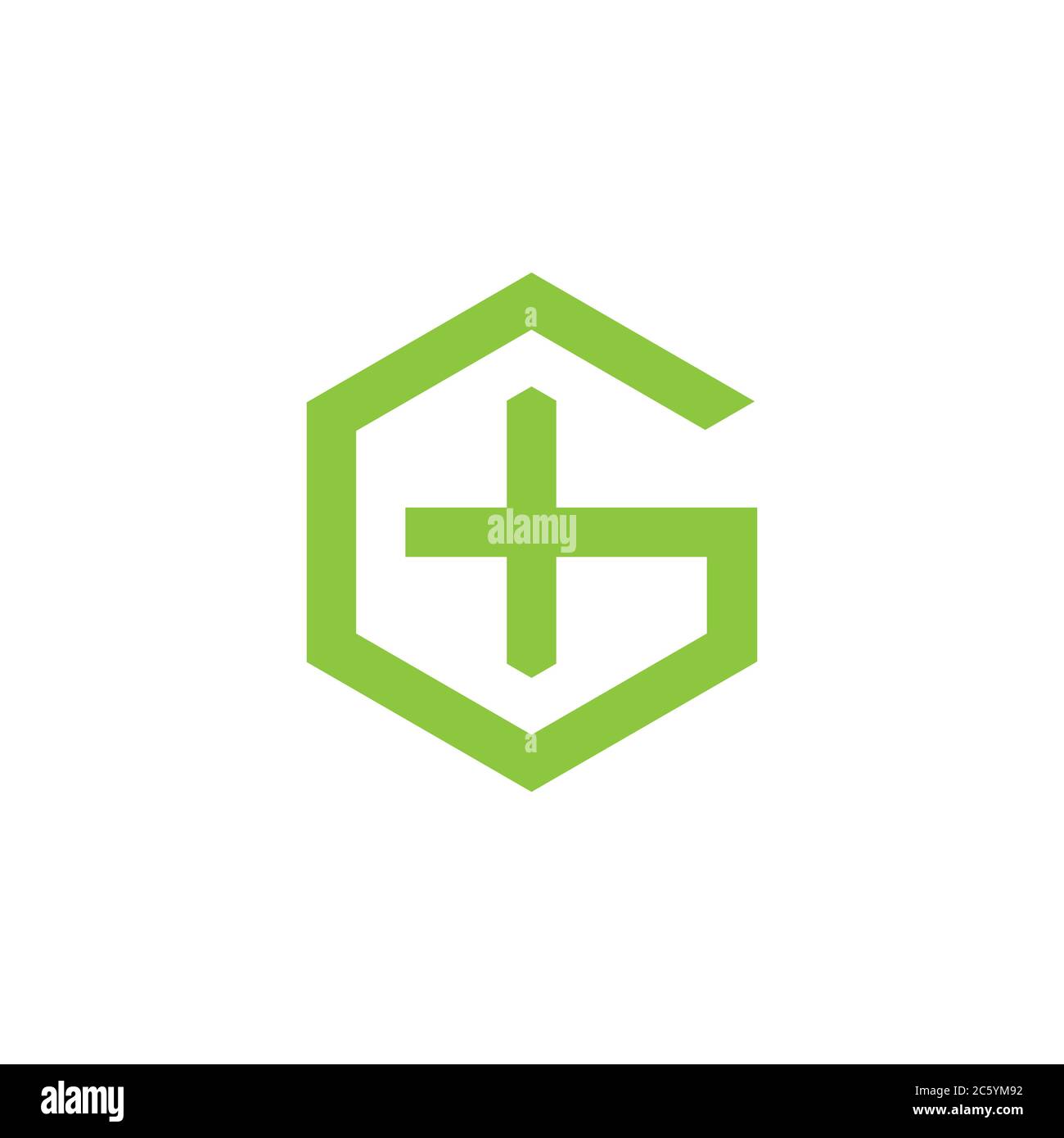 letter g plus health medical home concept logo vector Stock Vector