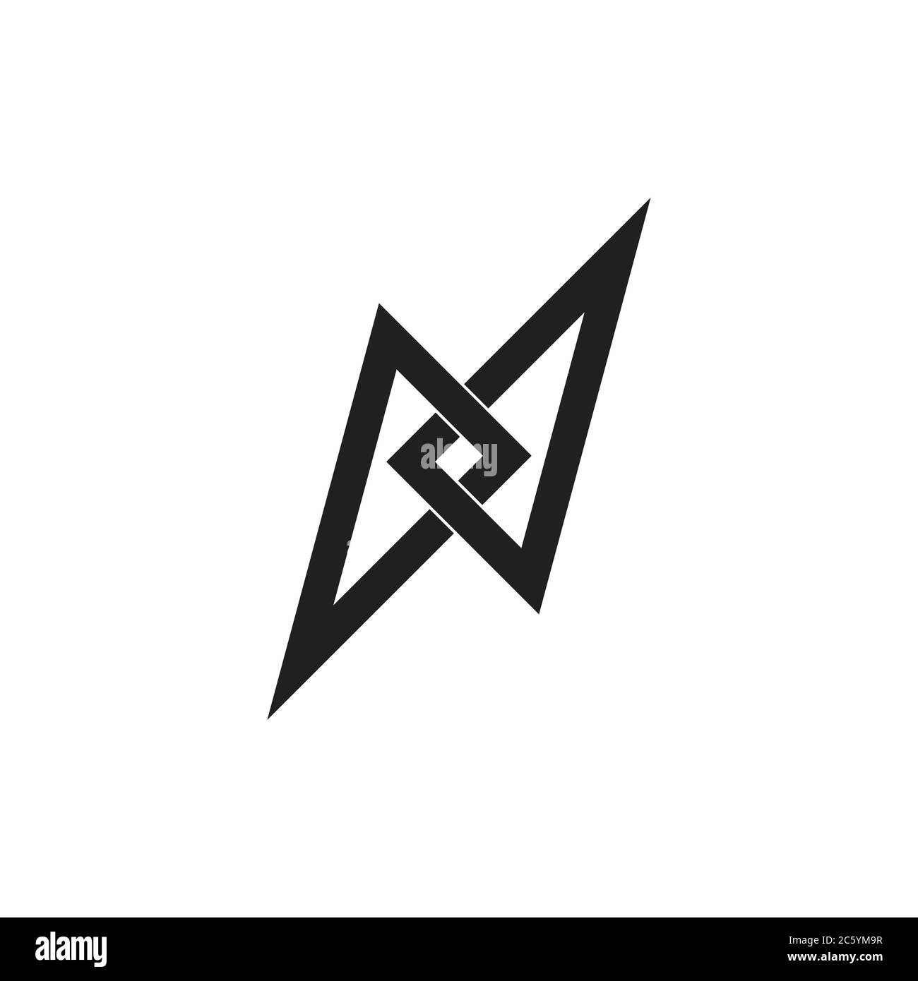 letter n triangle overlapping line logo vector Stock Vector