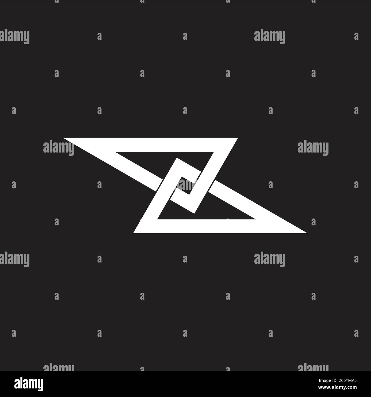 abstract letter z  linked triangle overlap logo vector Stock Vector