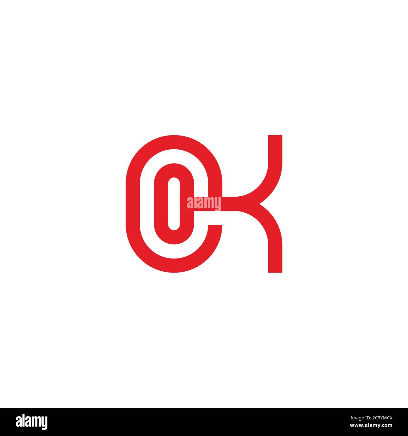 abstract letter ek stripes linked geometric symbol logo vector Stock Vector