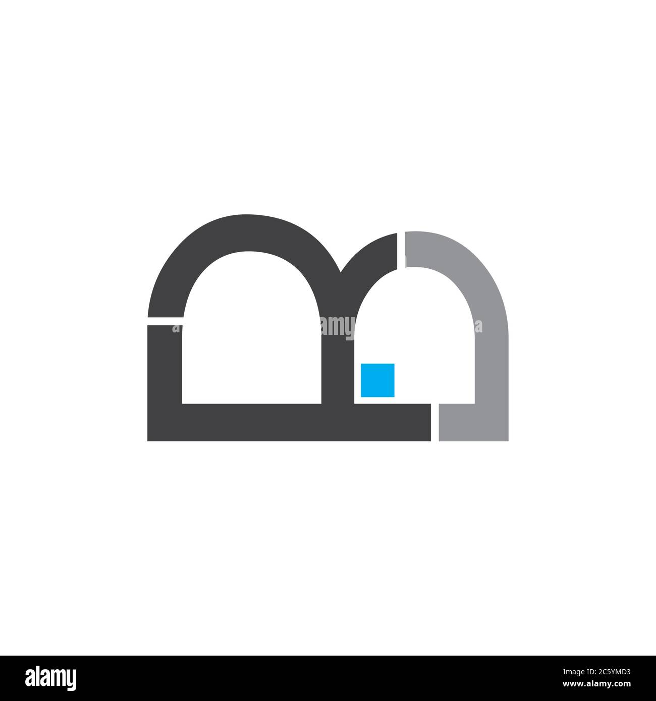 letter m store front geometric design logo vector Stock Vector