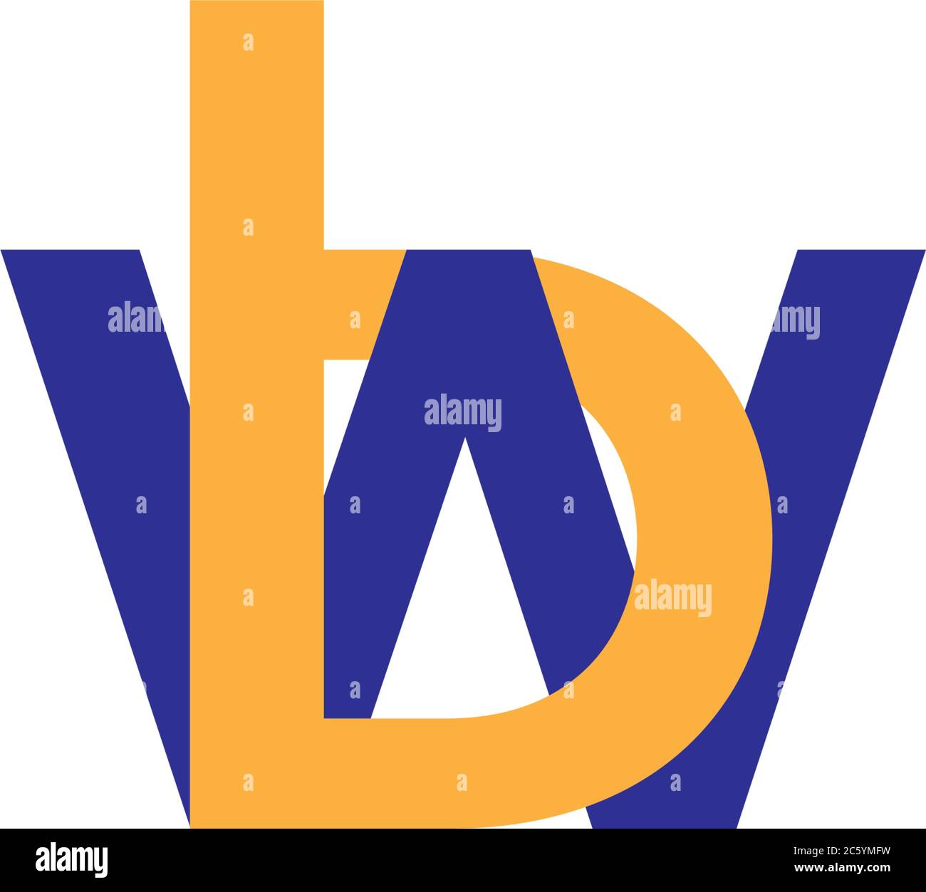 letter wb linked colorful logo vector Stock Vector