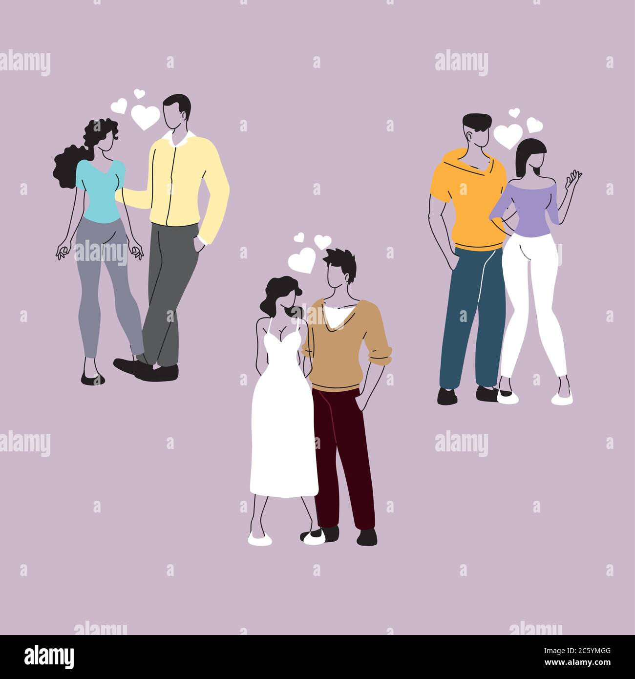 couple of people in love set, romantic and happy couples, dating, hugs ...