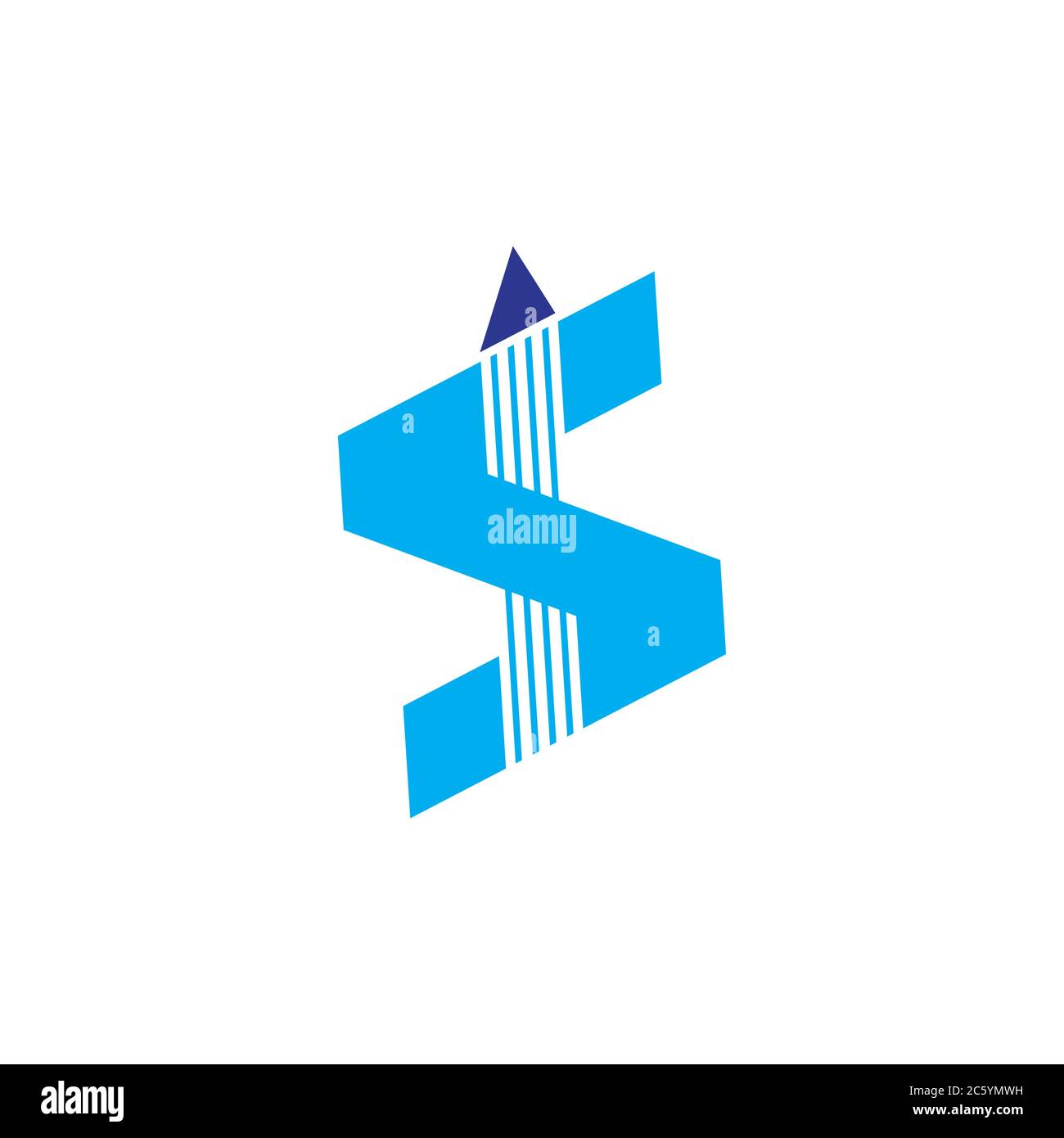 letter s stripes motion arrow geometric logo vector Stock Vector
