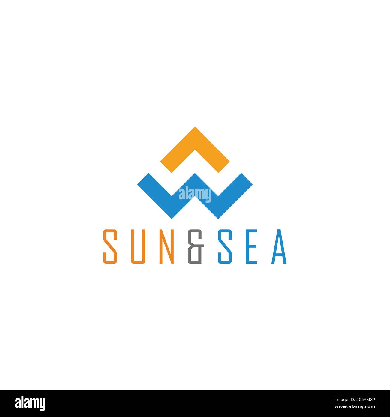 letter w abstract wave sun symbol logo vector Stock Vector