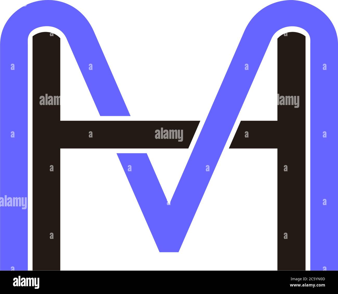 letter hm linked colorful logo vector Stock Vector