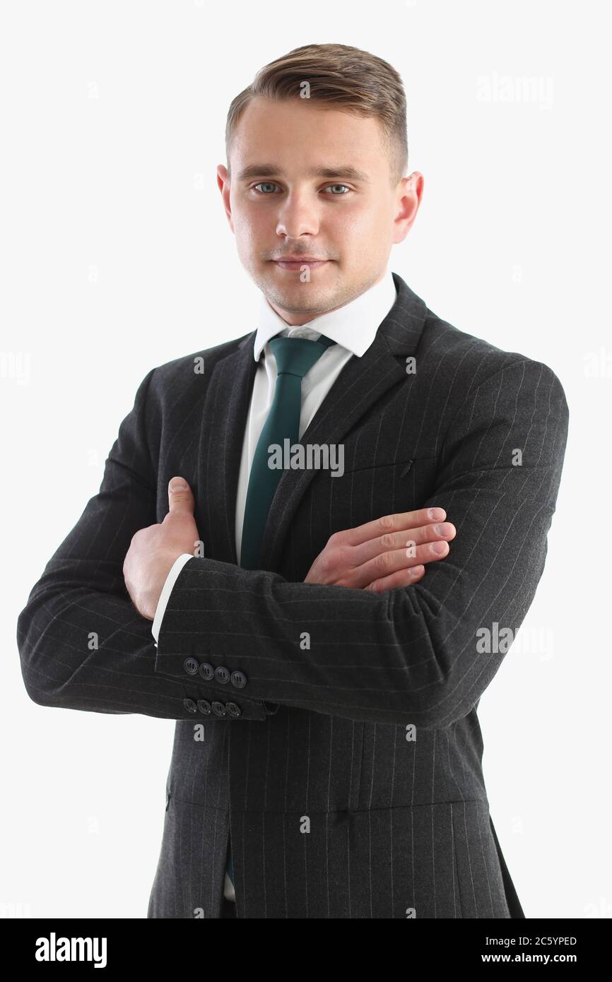 Handsome smiling man in suit and tie looking at camera Stock Photo - Alamy