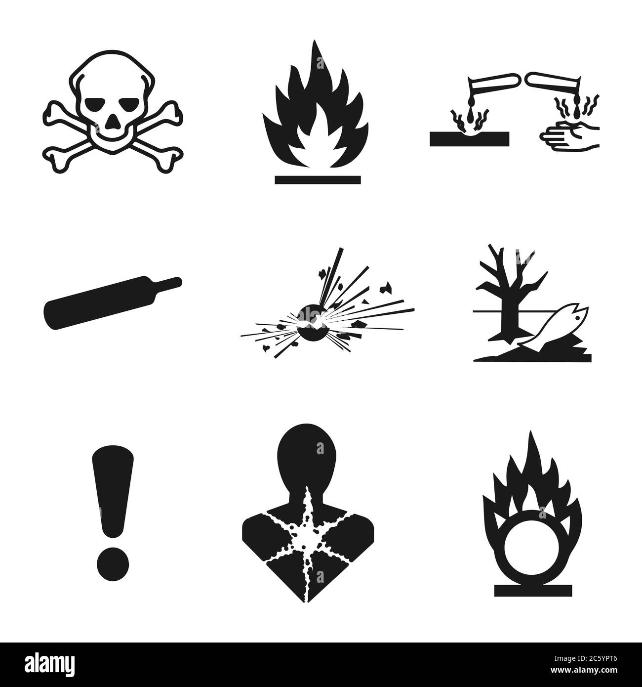 danger symbols black and white