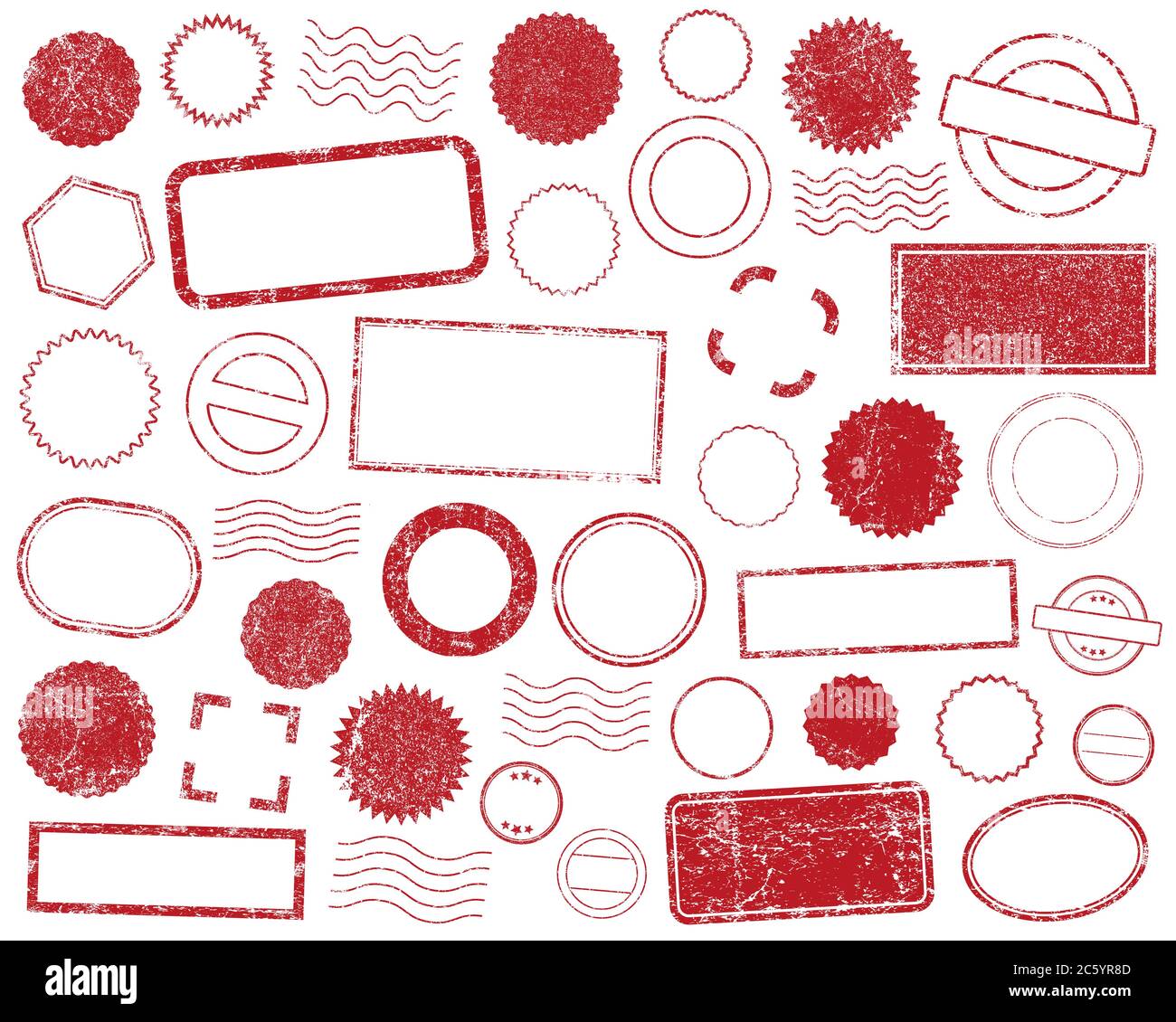 Stamps frames vector icon shape set. Stamp grunge ink rubber labels ...