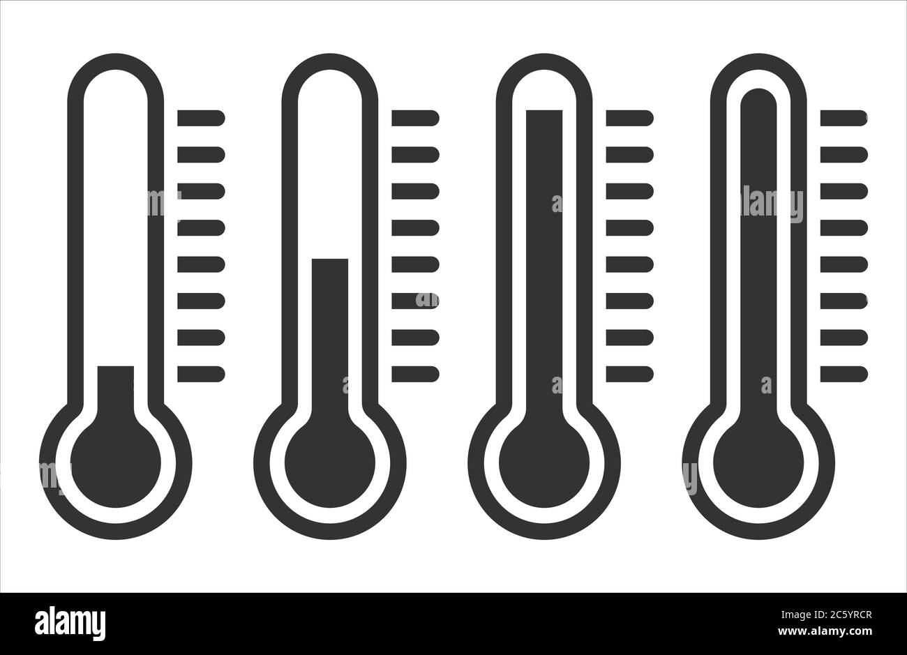 Cartoon flat style Heat thermometer icon shape. Hot Temperature meter logo symbol. Fever temp healthcare sign. Vector illustration image. Isolated on Stock Vector