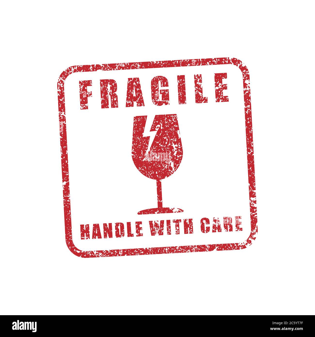 Fragile sticker icon symbol. Handle with care logo sign. Keep dry, This way up. Vector illustration image. Isolated on white background. Stock Vector