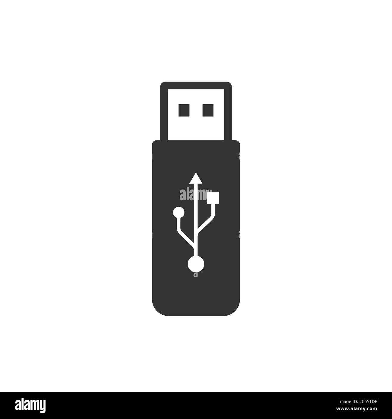 USB flash drive cable icon symbol button. Connector memory logo sign.  Vector illustration image. Isolated on white background Stock Vector Image  & Art - Alamy