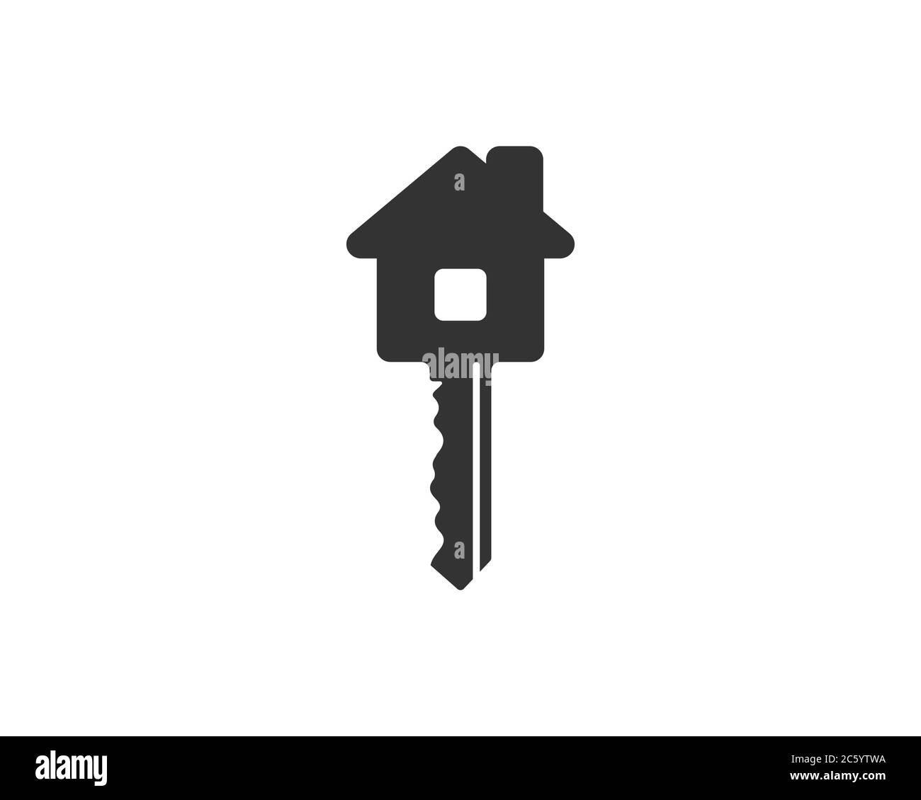 Black flat style Key icon shape silhouette. Safe access protection logo