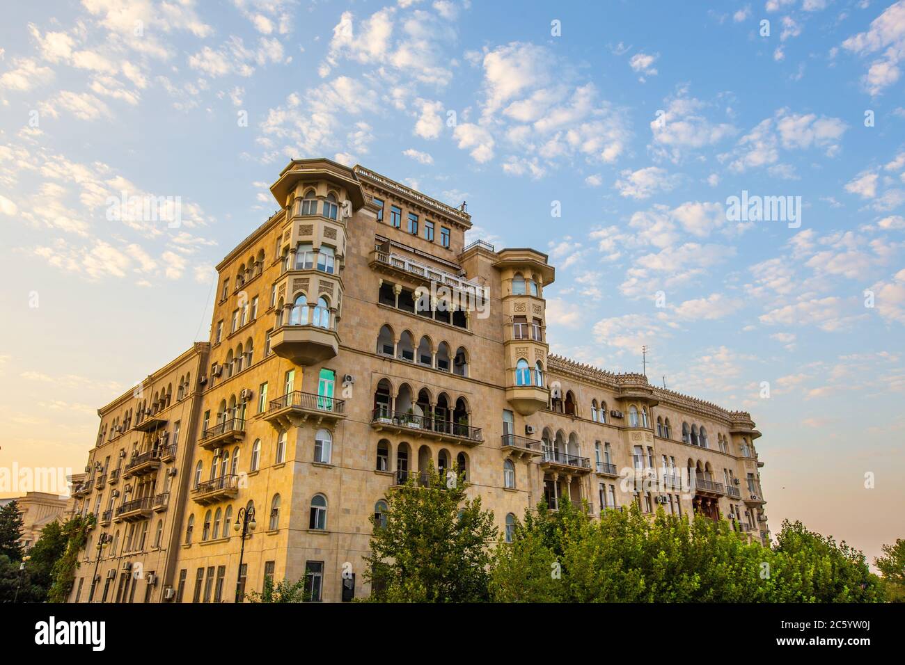 Vintage arabic building in Baku, Azerbaijan. Stock Photo