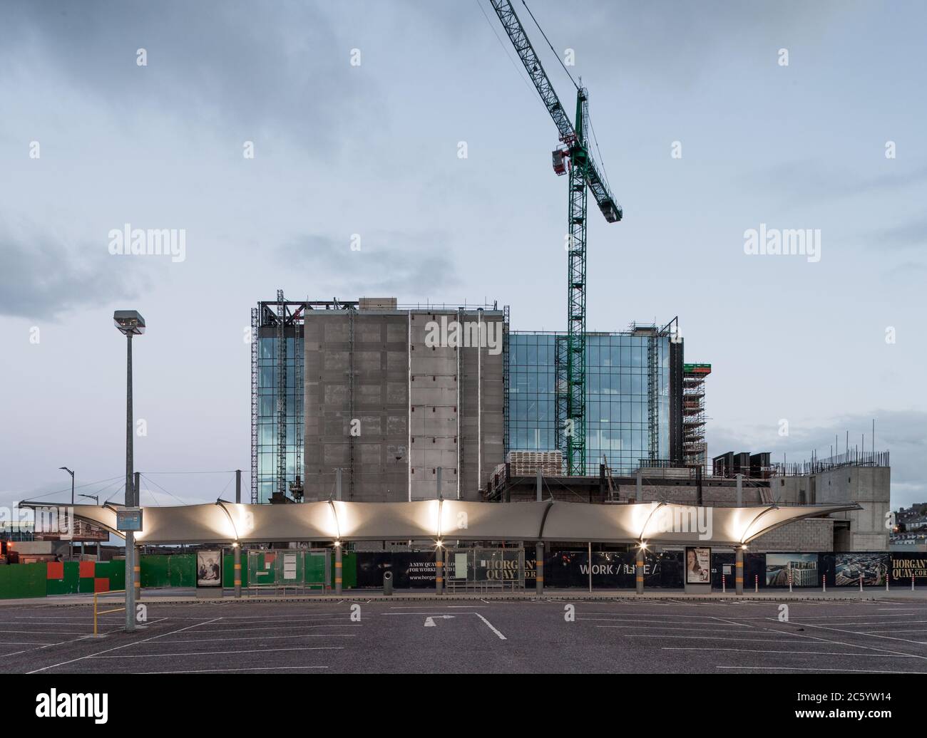 Cork City, Cork, Ireland. 06th July, 2020. A view of a section of the new Horgan's Quay development which is still under construction from the car park of Kent Station in Cork City, Cork, Ireland. - Credit; David Creedon / Alamy Live News Stock Photo