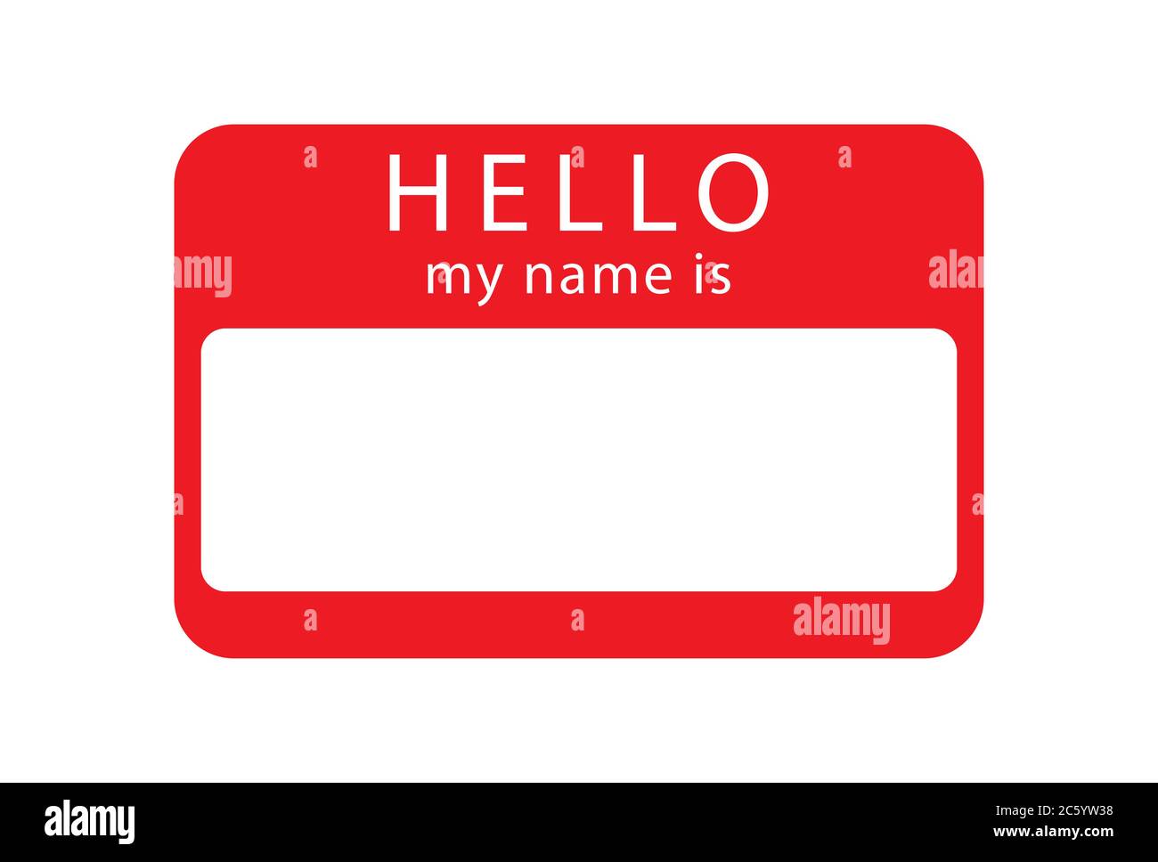 HELLO my name is tag blank sticker. Vector illustration. Isolated on white background. Stock Vector