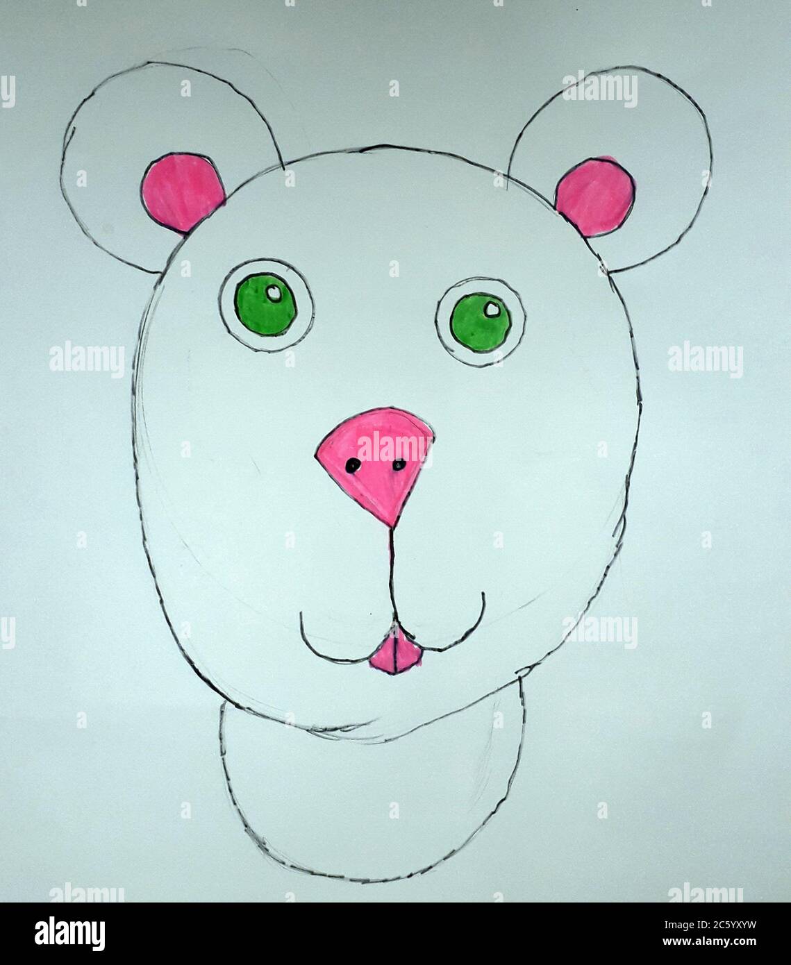 Teddy the bear children's the drawing Stock Photo - Alamy