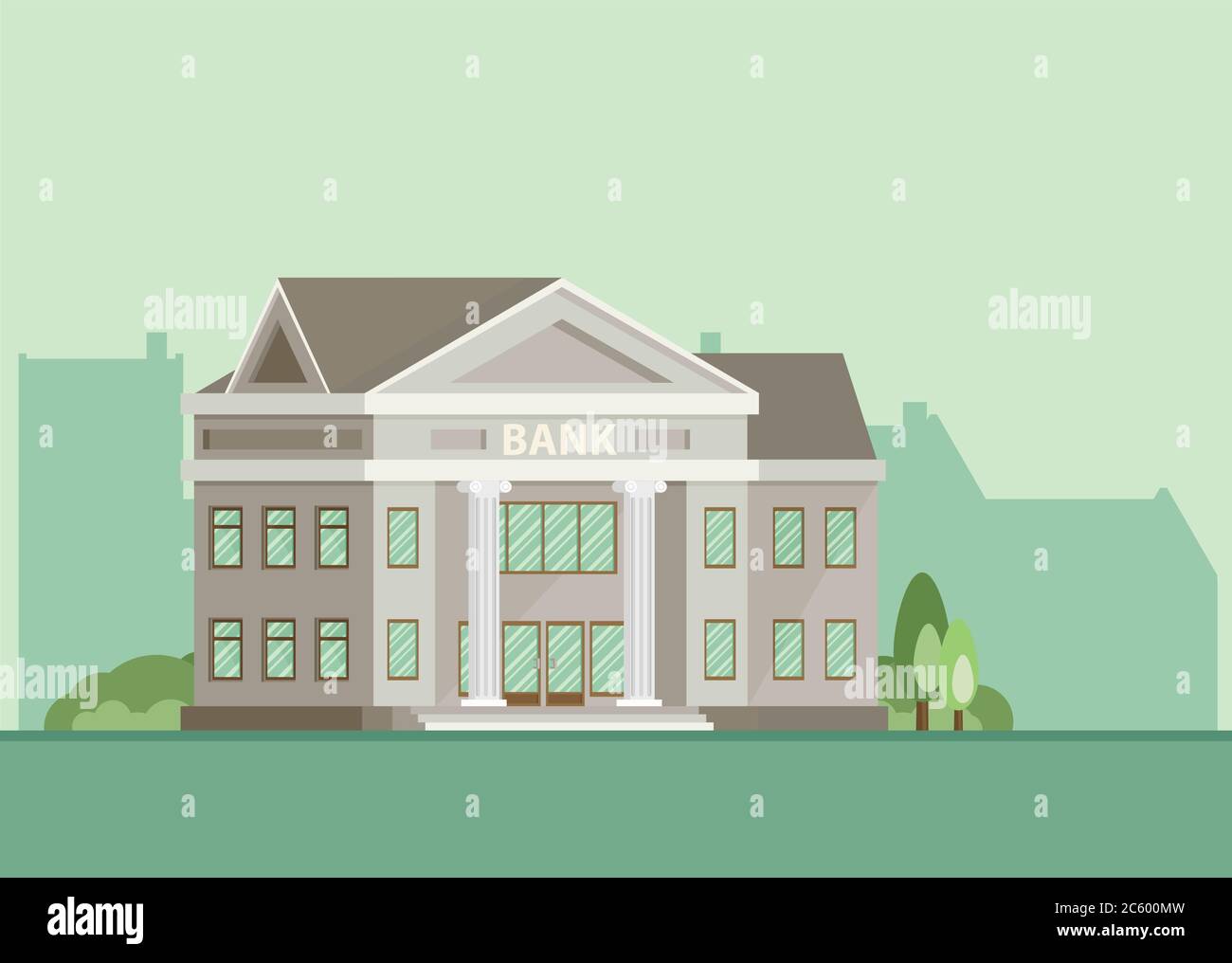 Bank building in city space. Flat vector Stock Vector Image & Art - Alamy