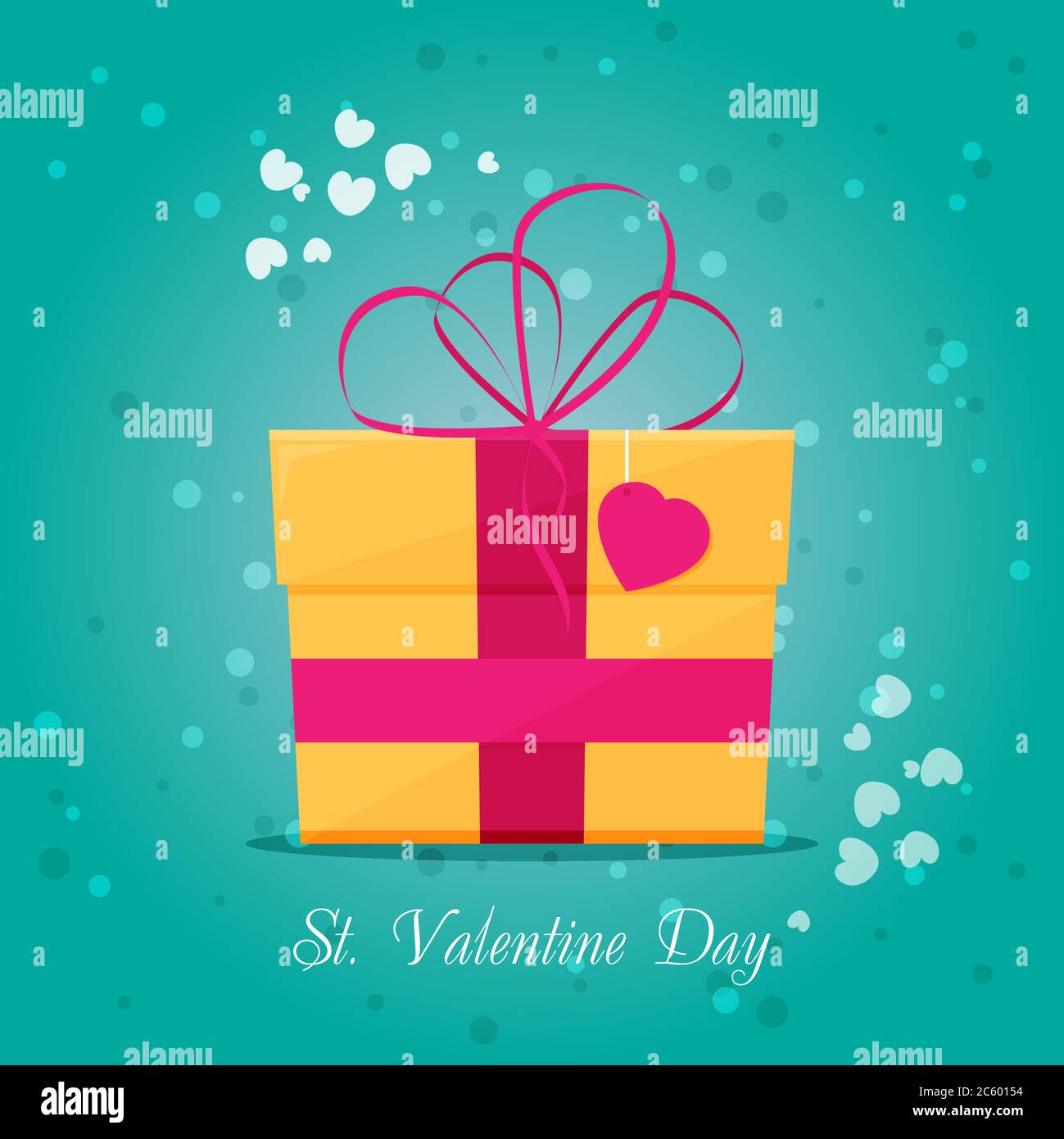 Valentines day card with gift. Vector illustration Stock Vector Image ...