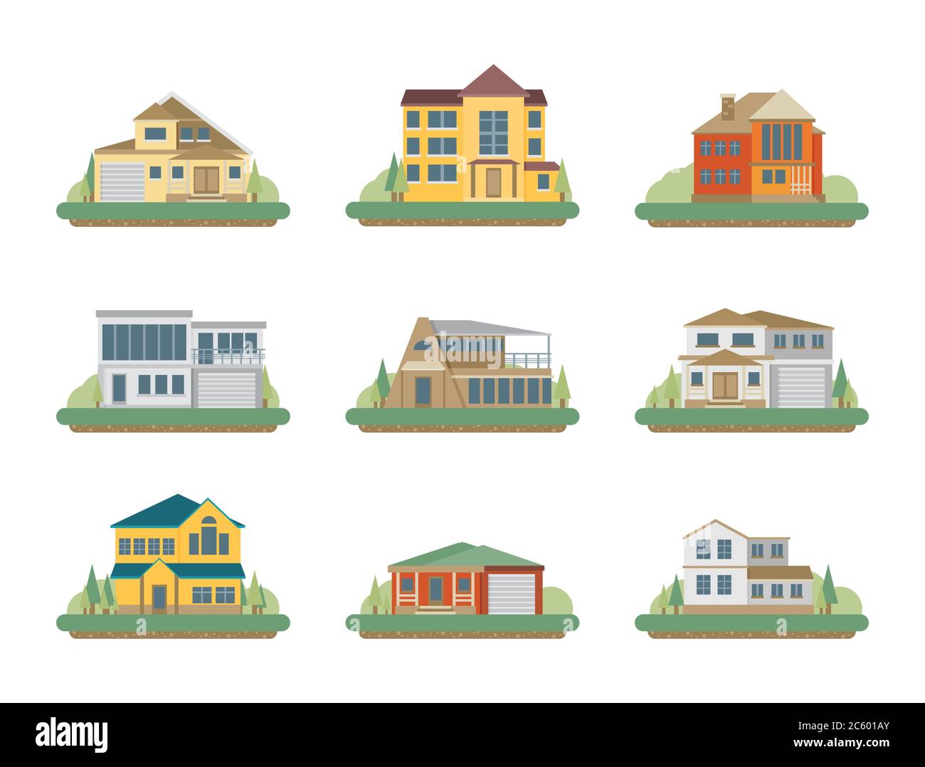 Flat Residential Houses Stock Vector Image & Art - Alamy