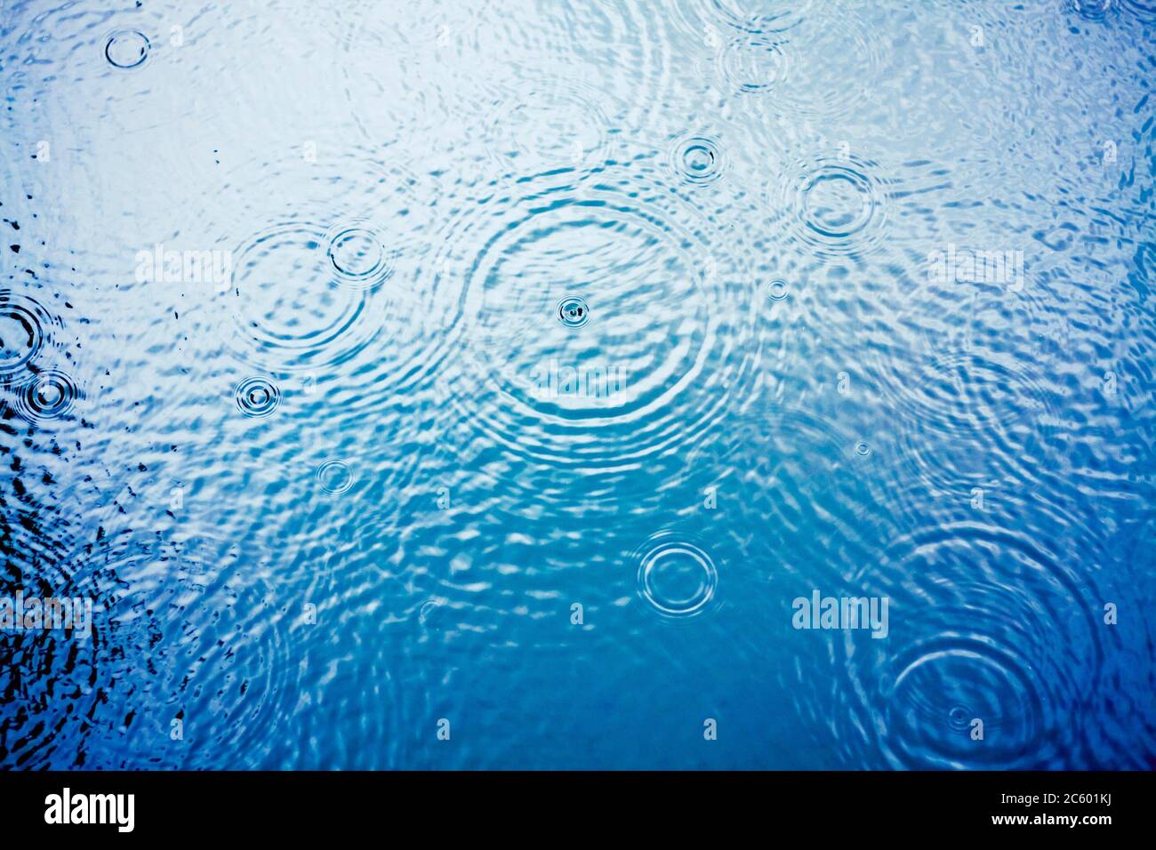 Water Background, Ripple Surface With Rain Drops Stock Photo - Alamy