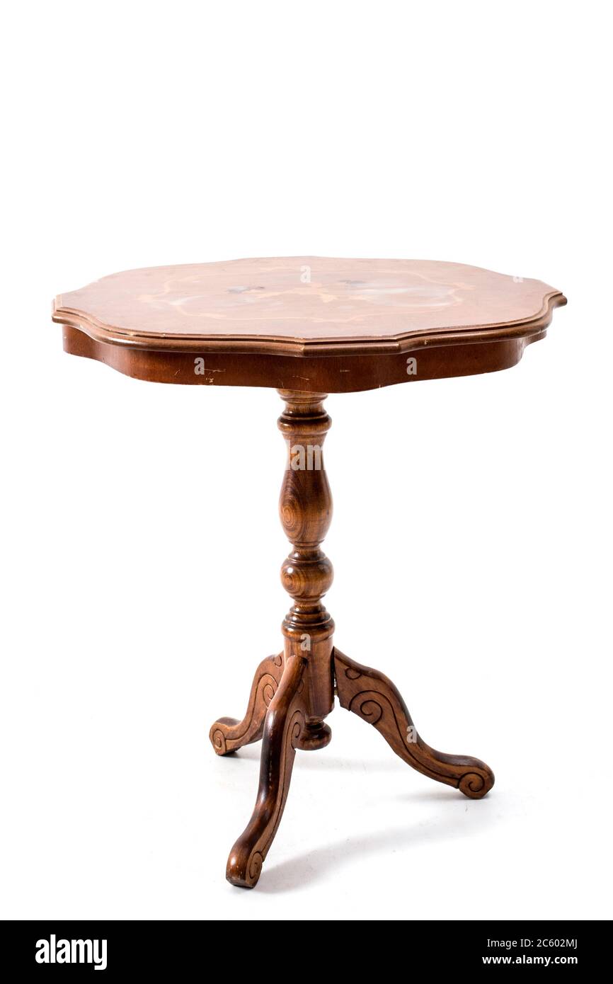 Antique figure koffee table on the white background Stock Photo