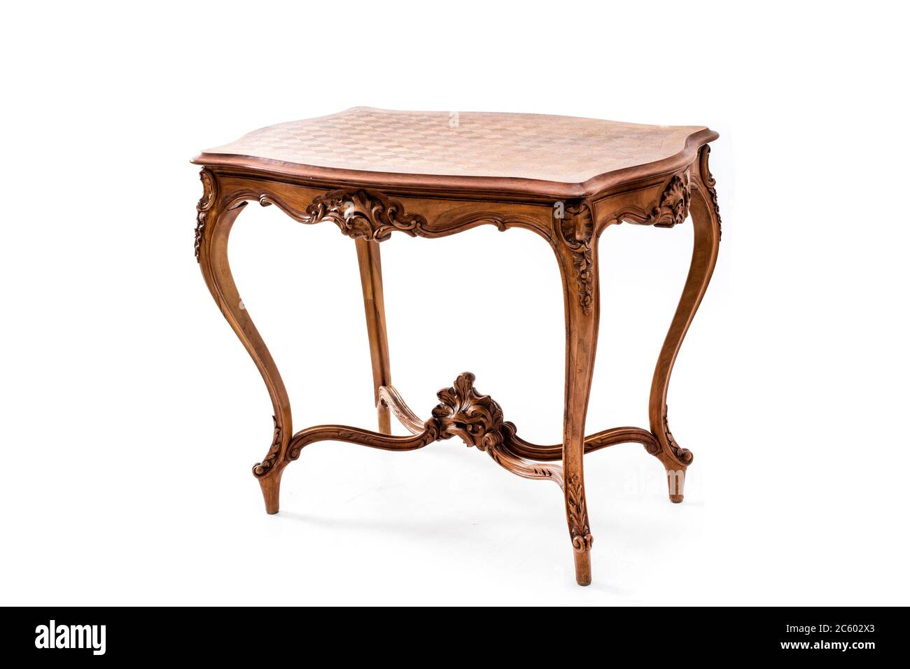 Eurioean antique figure koffee table in baroque style on the white background Stock Photo