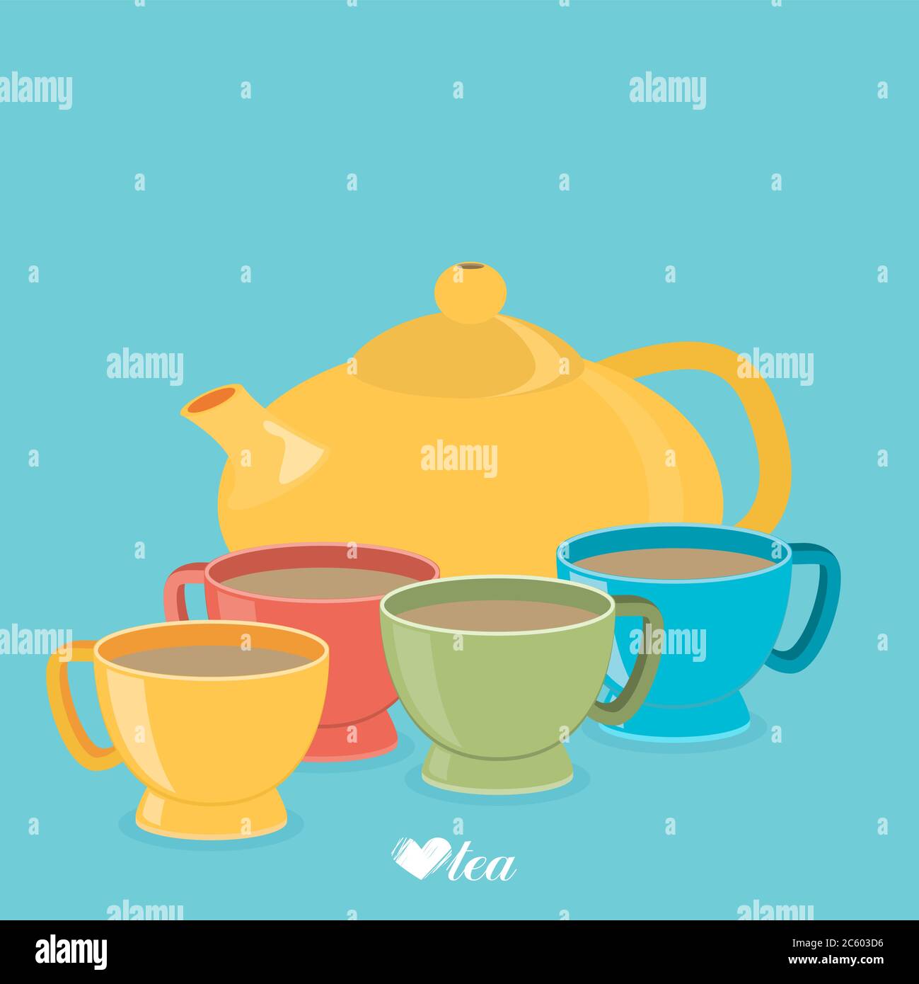 Html Tea Pot Bamboo Drink Mat Stock Vector Images - Alamy
